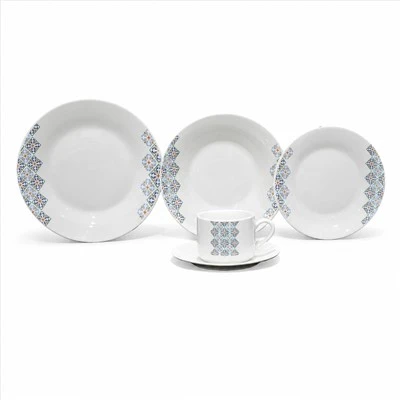 Set de veselă din ceramică cu model floral geometric, farfurii din porțelan, căni pentru bucătărie acasă